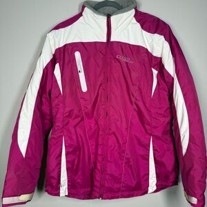 Choko Design Snowmobile Ski Snowboard Alpine Pink and white Snow Jacket L